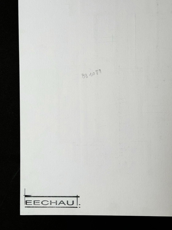 Image 1 of 2 Kunstwerke, Geometrische Tuschekomposition - Eugene Eechaut (1928-2019)