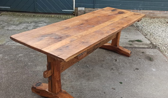 Image 1 of Antiekelandelijke massief houten eettafel