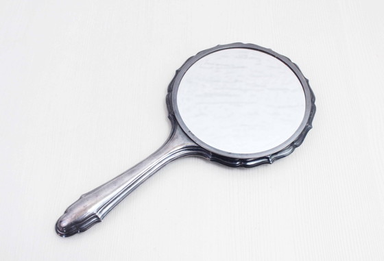 Image 1 of Handspiegel aus versilbertem Metall, Frankreich 1930