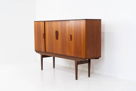 Image 1 of Dänisches Highboard aus Teakholz, 1960er Jahre.