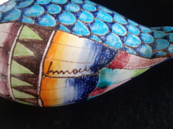 Image 1 of Romano Innocenti Handgemalte Italienische Keramik Ente Figur