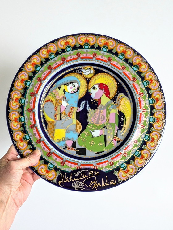 Image 1 of Porzellanteller | Bjørn Wiinblad für Rosenthal | "Verkundigung" Weihnachten 1975