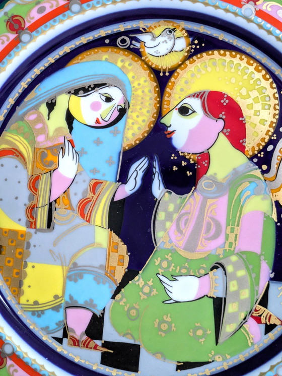 Image 1 of Porzellanteller | Bjørn Wiinblad für Rosenthal | "Verkundigung" Weihnachten 1975