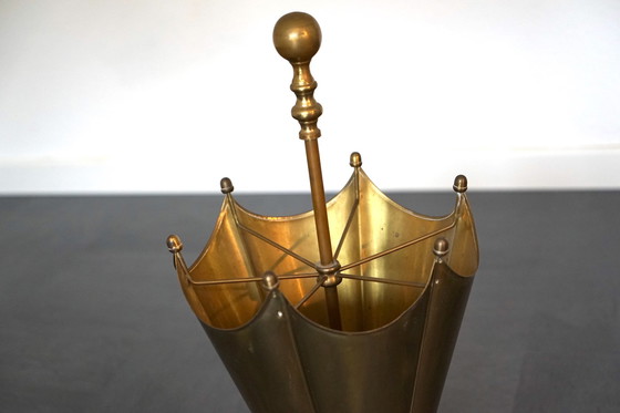 Image 1 of Vintage Schirmständer Aus Messing, 1970Er 