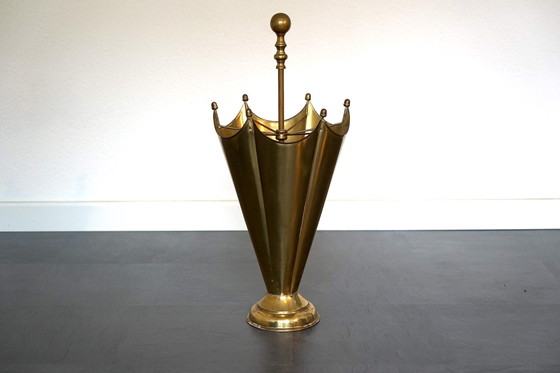 Image 1 of Vintage Schirmständer Aus Messing, 1970Er 