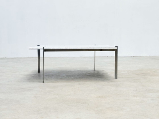 Image 1 of Pk61 Couchtisch von Poul Kjaerholm Ekc Dänemark 1956 mit Carrara-Marmorplatte