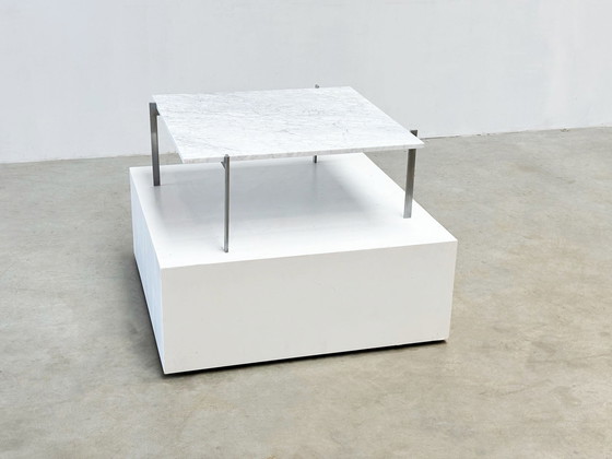 Image 1 of Pk61 Couchtisch von Poul Kjaerholm Ekc Dänemark 1956 mit Carrara-Marmorplatte