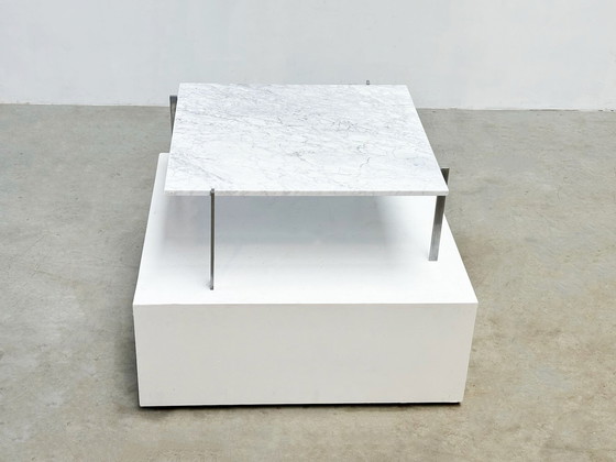 Image 1 of Pk61 Couchtisch von Poul Kjaerholm Ekc Dänemark 1956 mit Carrara-Marmorplatte