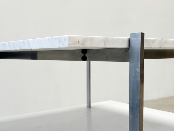 Image 1 of Pk61 Couchtisch von Poul Kjaerholm Ekc Dänemark 1956 mit Carrara-Marmorplatte