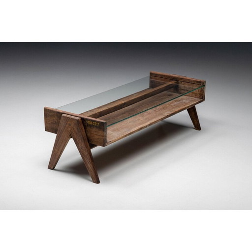 Rechteckiger Couchtisch "Pj-Tb-05-A" von Pierre Jeanneret für Chandigarh, 1960