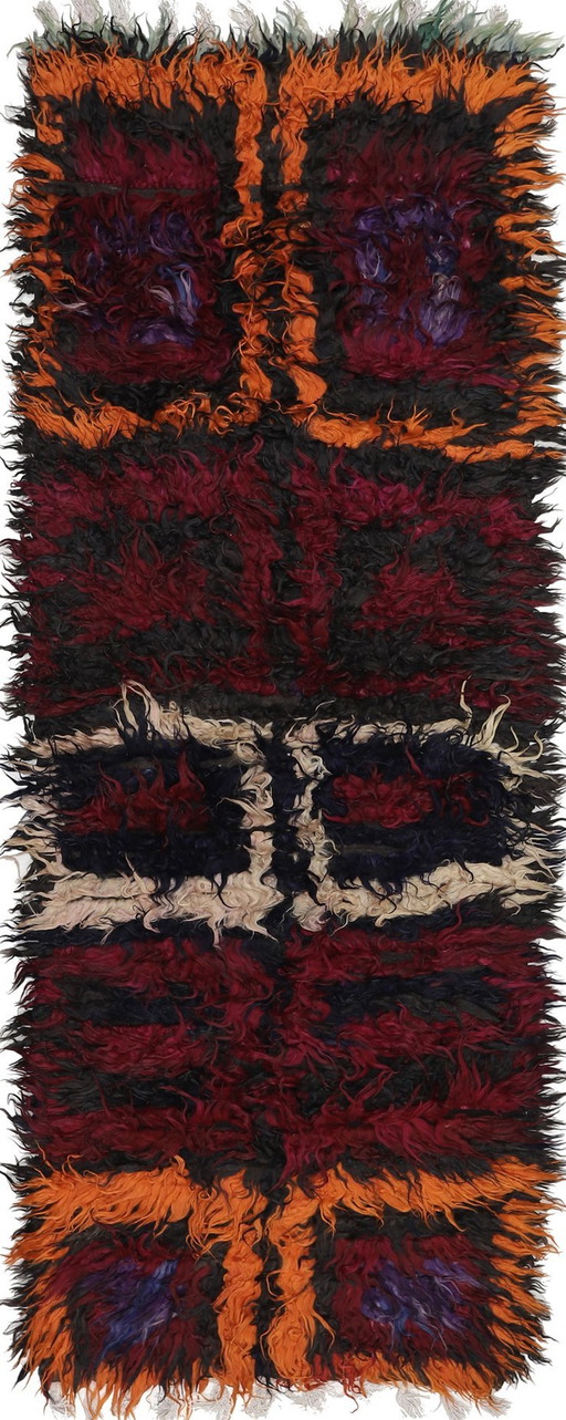 Designer Handgewebt Kelim Modern Und Pflanzen Natur Farbe - Kelim - 345 Cm - 125 Cm - Zottel Kelim