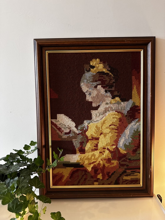 Image 1 of Vintage-Rahmen mit Stickerei