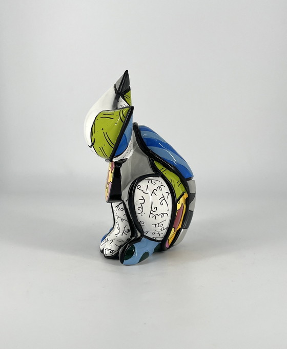 Image 1 of Limited Edition Romero Britto "Happy Cat" Figur Mit Signatur Und Markierung