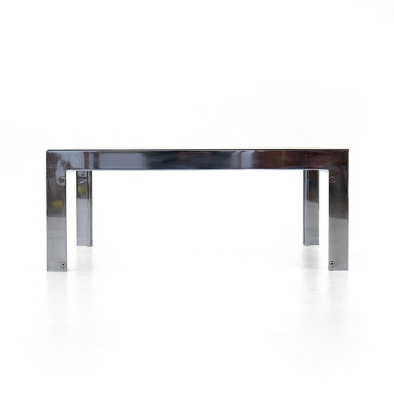 Image 1 of Vintage Couchtisch aus Stahl und Glas von Alberto Rosselli für Saporiti, 1970er Jahre