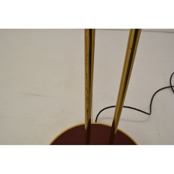 Image 1 of Vintage Art Deco Stehlampe aus Messing und Opalglas, Tschechoslowakei 1940