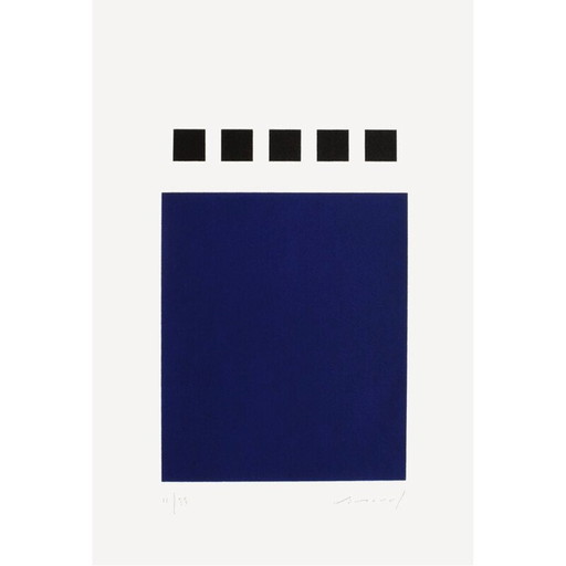 Vintage-Siebdruck "Point Five" von Aurélie Nemours, 1991