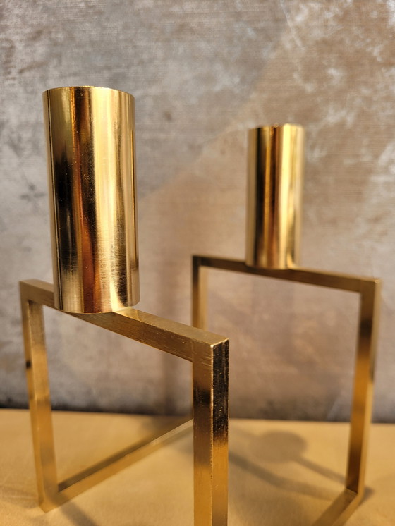 Image 1 of ByLassen Kubus Line Kerzenhalter Gold