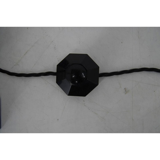 Image 1 of Verstellbare Stehlampe im funktionalistischen Stil aus Holz, Nickel und Opalglas, 1930er Jahre