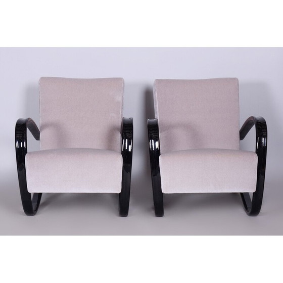 Image 1 of Paar graue H-269 Sessel von Jindrich Halabala für Up Zavody, Tschechoslowakei 1930er Jahre