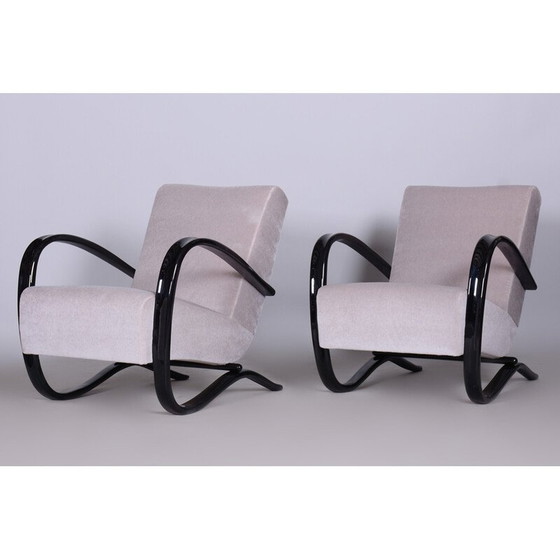 Image 1 of Paar graue H-269 Sessel von Jindrich Halabala für Up Zavody, Tschechoslowakei 1930er Jahre