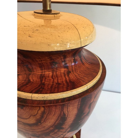 Image 1 of Dekorative Vintage-Lampe aus lackiertem Holz, 1970