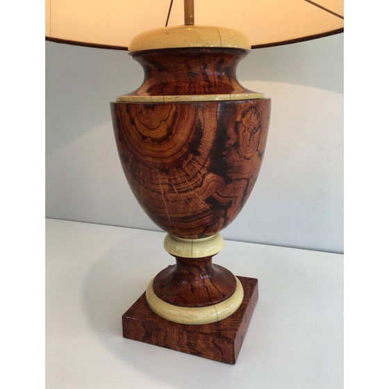 Image 1 of Dekorative Vintage-Lampe aus lackiertem Holz, 1970