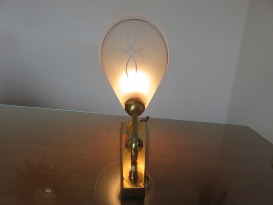 Image 1 of 2 Wandlampen, Jugendstil, Bronze vergoldet, Frankreich, 1930er Jahre