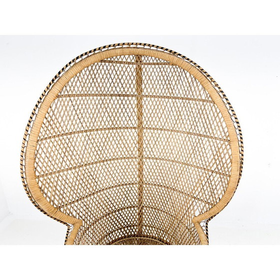 Image 1 of Vintage Peacock Stuhl aus handgeflochtener Weide und Rattan, 1960