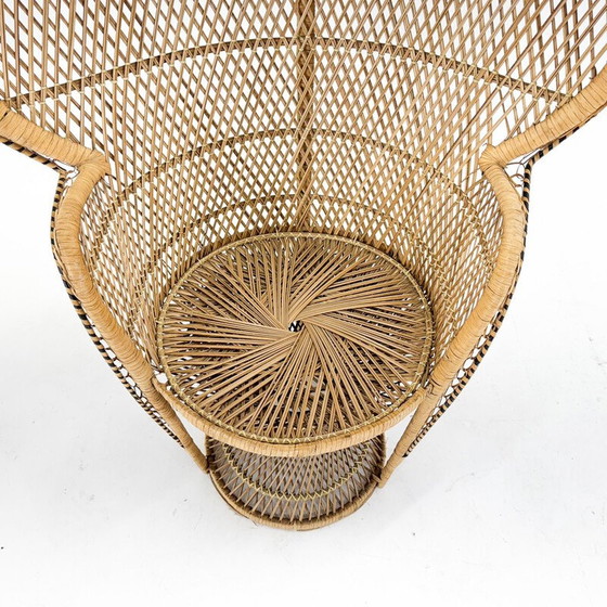 Image 1 of Vintage Peacock Stuhl aus handgeflochtener Weide und Rattan, 1960