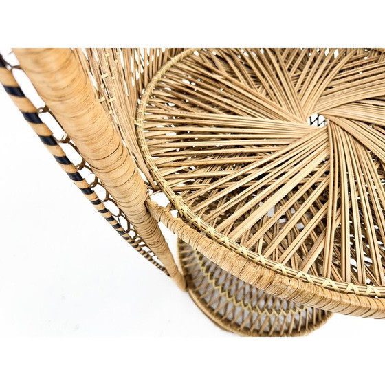 Image 1 of Vintage Peacock Stuhl aus handgeflochtener Weide und Rattan, 1960