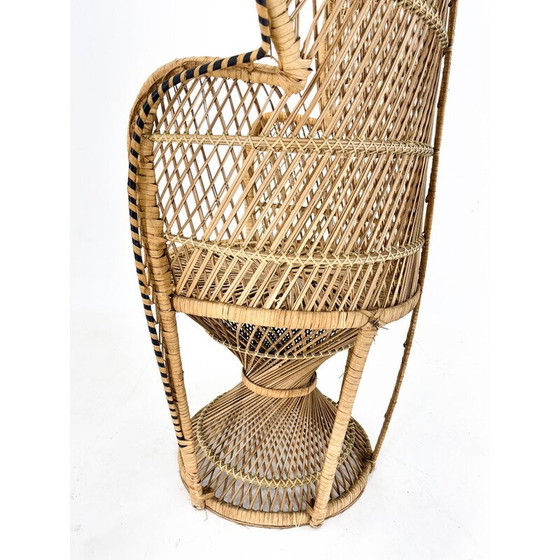 Image 1 of Vintage Peacock Stuhl aus handgeflochtener Weide und Rattan, 1960