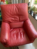 Leolux Cece Sessel rotes Leder