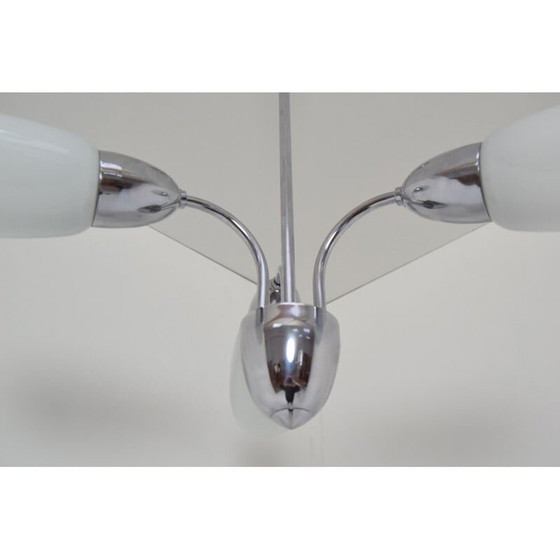 Image 1 of Kronleuchter aus Chromglas von Elektroinstala Decin, Tschechoslowakei 1970