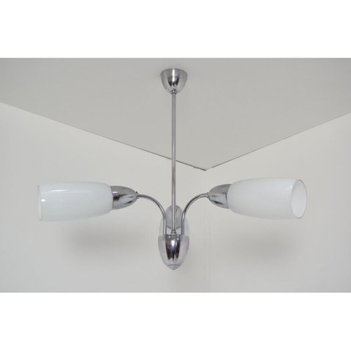 Kronleuchter aus Chromglas von Elektroinstala Decin, Tschechoslowakei 1970