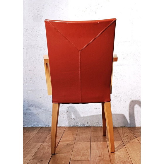 Image 1 of Vintage Potocco Stuhl aus Kunstleder, Italien