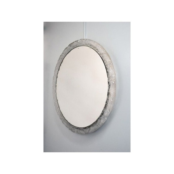 Image 1 of Runder Vintage-Spiegel aus Lucitharz von Ed, 1960