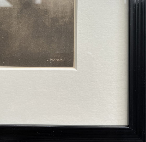 Image 1 of Jan Mankes Original Heliogravüre Drosseln in Abendstimmung