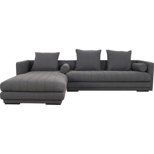 Skandinavisches graphitfarbenes Ecksofa, 2000er Jahre