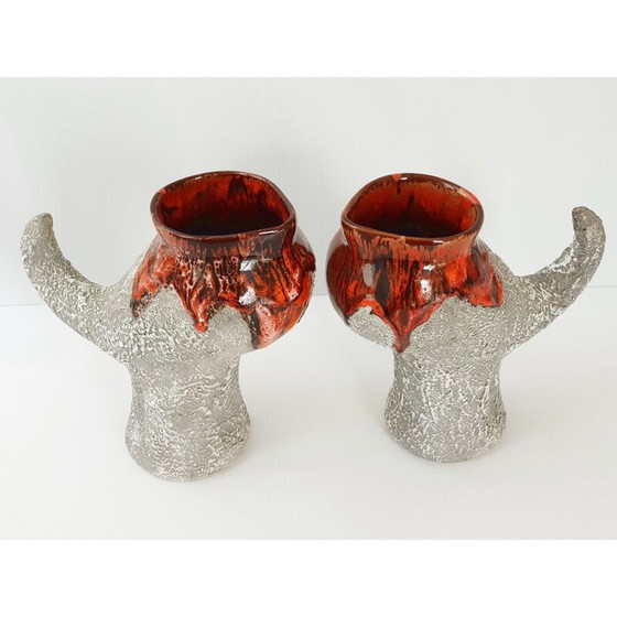 Image 1 of Paar zoomorphe Krüge im Vintage-Stil, 1960er Jahre