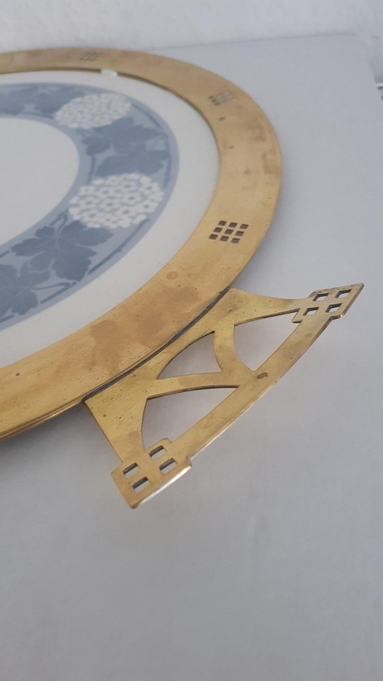 Image 1 of Art Deco Tortenplatte mit Messinggriffen von Wmf, 1920er Jahre