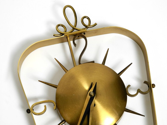 Image 1 of Schöne sehr stilvolle Mid Century Modern Kienzle Messing Wanduhr mit Original-Batterieantrieb