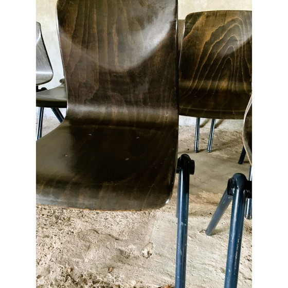Image 1 of Satz von 12 Stühlen Modell S30 aus Metall und Pressholz von Galvanitas für Pagholz und Thurop SA