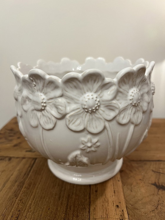 Image 1 of W. Deutschland Scheurich Weiße Blume Design Keramik Vase Ppi 950-16