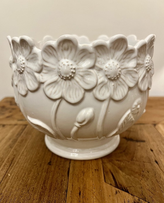 Image 1 of W. Deutschland Scheurich Weiße Blume Design Keramik Vase Ppi 950-16