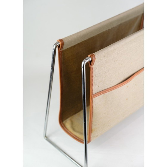 Image 1 of Zeitungshalter aus Stahl und Leinwand von Verner Panton, 1970er Jahre