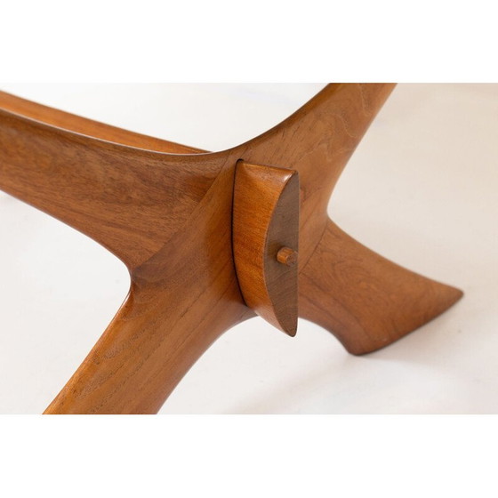 Image 1 of Vintage Teakholz Couchtisch "Condor" mit Rauchglas von Fredrik Schriever-Abeln für Örebro, Schweden 1960