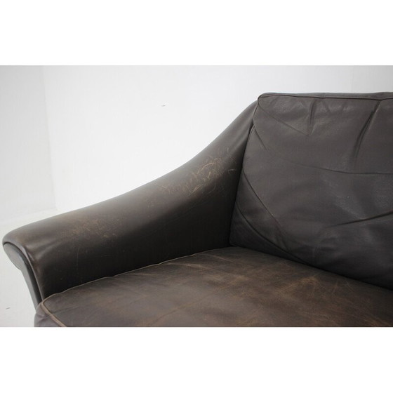 Image 1 of Vintage 3-Sitzer Ledersofa, Dänemark 1960