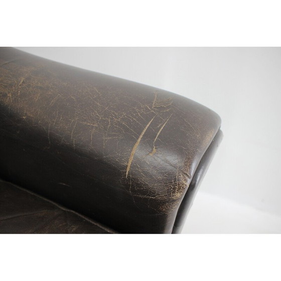 Image 1 of Vintage 3-Sitzer Ledersofa, Dänemark 1960