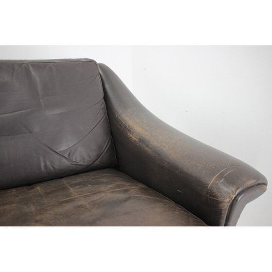 Image 1 of Vintage 3-Sitzer Ledersofa, Dänemark 1960