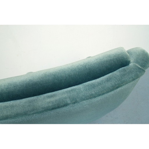 Vintage-Clubsessel aus blauem Samt, 1950er Jahre